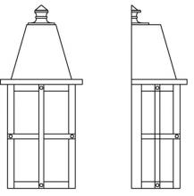 Arroyo Craftsman HW-6AM-P - 6" hartford flush wall mount