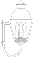 Arroyo Craftsman INB-8MRCLR-AC - 8" inverness wall mount with metal roof