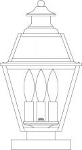 Arroyo Craftsman INC-8GRCS-VP - 8" inverness column mount with glass roof