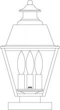 Arroyo Craftsman INC-8MRCLR-S - 8" inverness column mount with metal roof