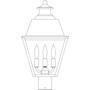 Arroyo Craftsman INP-10MRCLR-P - 10" inverness post mount with metal roof