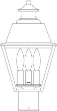 Arroyo Craftsman INP-8MRRM-BZ - 8" inverness post mount with metal roof