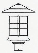 Arroyo Craftsman NP-14M-AB - 14" newport post mount fixture