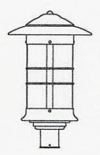 Arroyo Craftsman NP-14LAM-RB - 14" newport long body post mount fixture