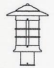 Arroyo Craftsman NP-9AM-RC - 9" newport post mount fixture