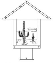 Arroyo Craftsman TRP-12CTTN-AB - 12" timber ridge post mount with cactus  filigree