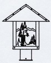 Arroyo Craftsman TRP-12MNAM-AC - 12" timber ridge post mount with mountain filigree