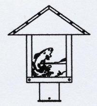 Arroyo Craftsman TRP-12TRTN-BZ - 12" timber ridge post mount with trout filigree