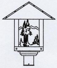 Arroyo Craftsman TRP-16MNAM-RB - 16" timber ridge post mount with mountain filigree