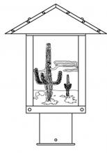 Arroyo Craftsman TRP-9CTOF-BZ - 9" timber ridge post mount with cactus filigree