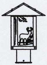 Arroyo Craftsman TRP-9DRTN-AC - 9" timber ridge post mount with deer filigree