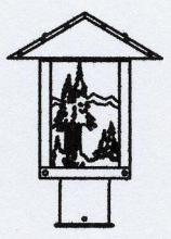 Arroyo Craftsman TRP-9MNAM-AC - 9" timber ridge post mount with mountain filigree