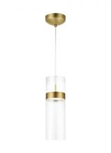 Visual Comfort & Co. Modern Collection 700TDMANGPCLCLNB-LED - Manette Modern dimmable LED Grande Ceiling Pendant Light in a Natural Brass/Gold Colored finish