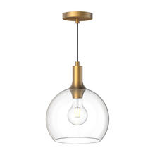 Alora Lighting PD506210AGCL - Castilla 10-in Aged Gold/Clear Glass 1 Light Pendant