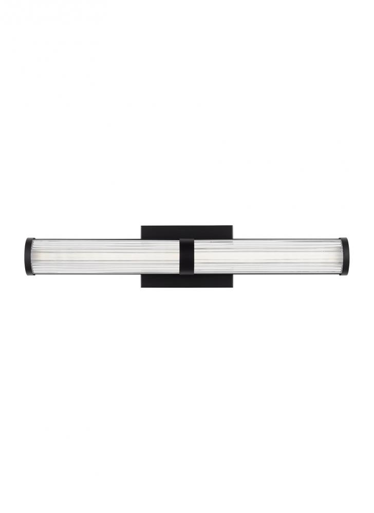 Syden contemporary 1-light LED indoor dimmable medium bath vanity wall sconce in midnight black fini
