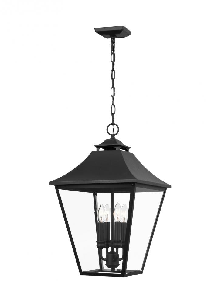 Galena Traditional 4-Light Outdoor Exterior Small Pendant Ceiling Hanging Lantern Light