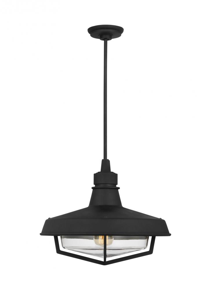 Hollis Transitional 1-Light Outdoor Exterior Large Pendant Ceiling Hanging Lantern Light