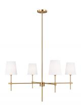 Visual Comfort & Co. Studio Collection 3287204-848 - Baker modern 4-light indoor dimmable ceiling large chandelier pendant light in satin brass gold fini