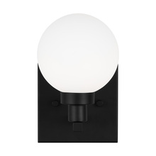 Visual Comfort & Co. Studio Collection 4161601-112 - Clybourn modern 1-light indoor dimmable bath vanity wall sconce in midnight black finish with white