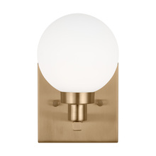 Visual Comfort & Co. Studio Collection 4161601-848 - Clybourn modern 1-light indoor dimmable bath vanity wall sconce in satin brass gold finish with whit
