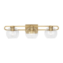 Visual Comfort & Co. Studio Collection 4455703-848 - Codyn contemporary 3-light indoor dimmable bath vanity wall sconce in satin brass gold finish with c