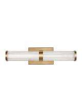 Visual Comfort & Co. Studio Collection 4459293S-848 - Syden contemporary 1-light LED indoor dimmable small bath vanity wall sconce in satin brass gold fin