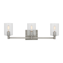 Visual Comfort & Co. Studio Collection 4464203-962 - Fulton modern 3-light indoor dimmable bath vanity wall sconce in satin brass gold finish