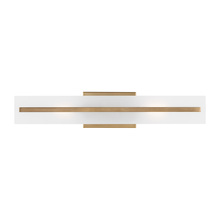 Visual Comfort & Co. Studio Collection 4554302EN3-848 - Dex contemporary 2-light LED indoor dimmable medium bath vanity wall sconce in satin brass gold fini