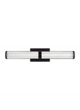 Visual Comfort & Co. Studio Collection 4559293S-112 - Syden contemporary 1-light LED indoor dimmable medium bath vanity wall sconce in midnight black fini