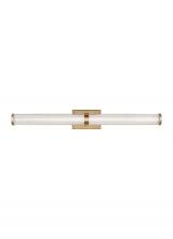 Visual Comfort & Co. Studio Collection 4659293S-848 - Syden contemporary 1-light LED indoor dimmable large bath vanity wall sconce in satin brass gold fin
