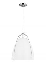 Visual Comfort & Co. Studio Collection 6651801-05 - Norman modern 1-light indoor dimmable large ceiling hanging single pendant light in chrome silver fi