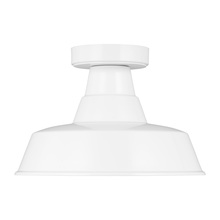 Visual Comfort & Co. Studio Collection 7837401-15 - Barn Light traditional 1-light outdoor exterior Dark Sky compliant ceiling flush mount in white fini