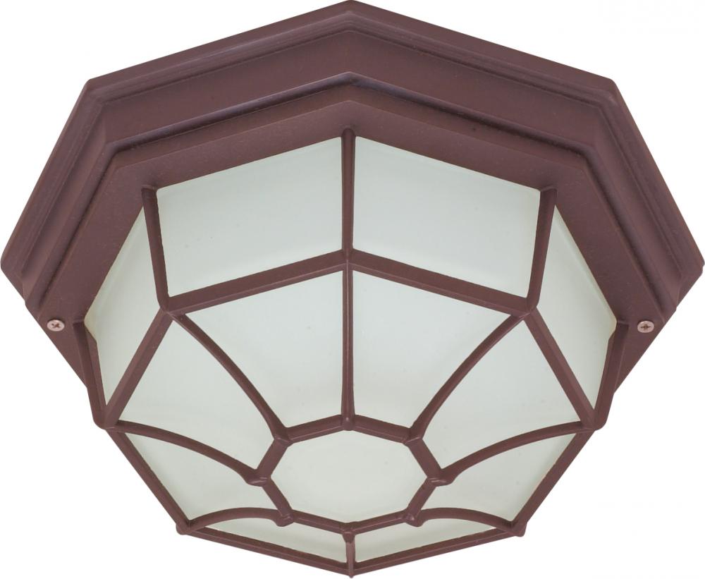 1 Light - 12" - Ceiling Spider Cage Fixture - Die Cast; Glass Lens; Color retail packaging
