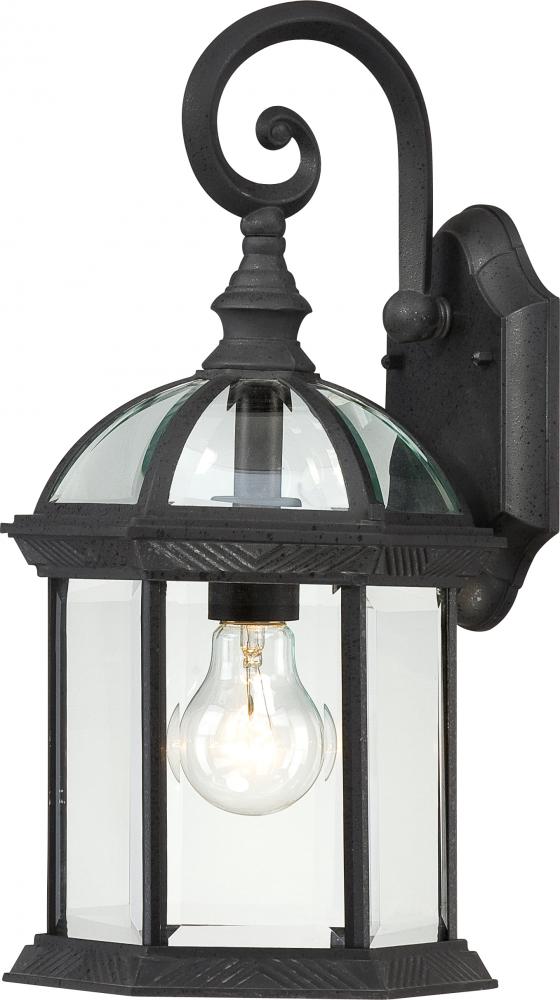 Boxwood - 1 Light 15" Wall Lantern with Clear Beveled Glass - Textured Black Finish