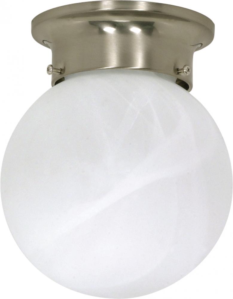 1 Light - 6" - Ceiling Mount - Alabaster Ball; Color retail packaging