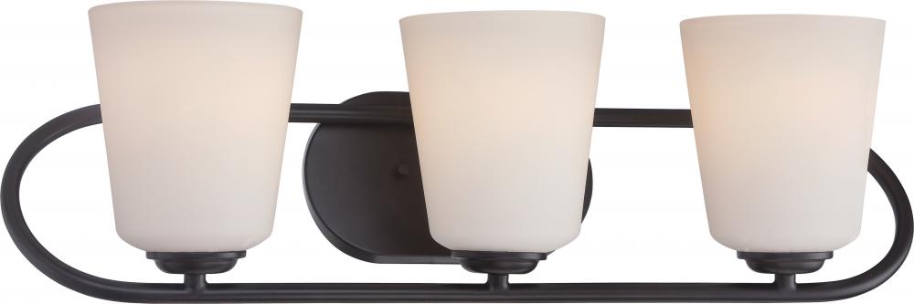 Dylan - 3 Light Vanity Fixture with Satin White Glass - LED Omni Included