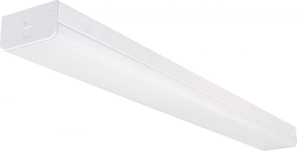 LED 4 ft.- Wide Strip Light - 40W - 4000K - White Finish - with Knockout and Emergency Battery