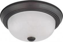 Nuvo 60/3145 - 2 Light - 11" Flush with Frosted White Glass - Mahogany Bronze Finish