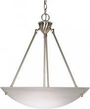 Nuvo 60/370 - 3 Light - 23" Pendant with Alabaster Glass - Brushed Nickel Finish