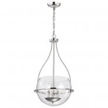 Nuvo 60/7819 - Amado 3 Light Pendant; 14 Inches; Polished Nickel Finish; Clear Glass