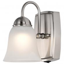 Nuvo 62/1569 - 8 Watt; LED 1 Light Vanity Fixture; 3000K; Brushed Nickel with Alabaster Glass; With Switch