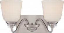 Nuvo 62/367 - Calvin - 2 Light Vanity Fixture with Satin White Glass - LED Omni Included