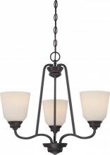 Nuvo 62/379 - Calvin - 3 Light Chandelier with Satin White Glass - LED Omni Included