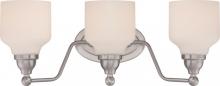 Nuvo 62/388 - Kirk - 3 Light Vanity Fixture with Satin White Glass - LED Omni Included