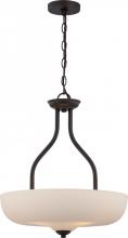 Nuvo 62/395 - Kirk - 3 Light Pendant with Etched Opal Glass - LED Omni Included