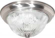 Nuvo SF76/610 - 2 Light - 13" Flush with Ribbed Glass - Brushed Nickel Finish