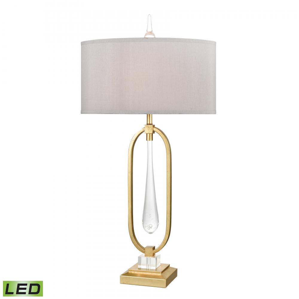 Spring Loaded 36'' High 1-Light Table Lamp - Gold Leaf - Includes LED Bulb