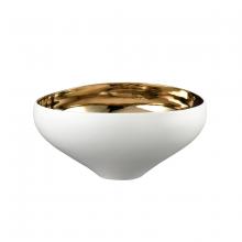 ELK Home H0017-9755 - Greer Bowl - Tall White and Gold Glazed (2 pack)