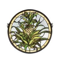 Meyda Tiffany 48550 - 16"W X 16"H Welcome Pineapple Stained Glass Window